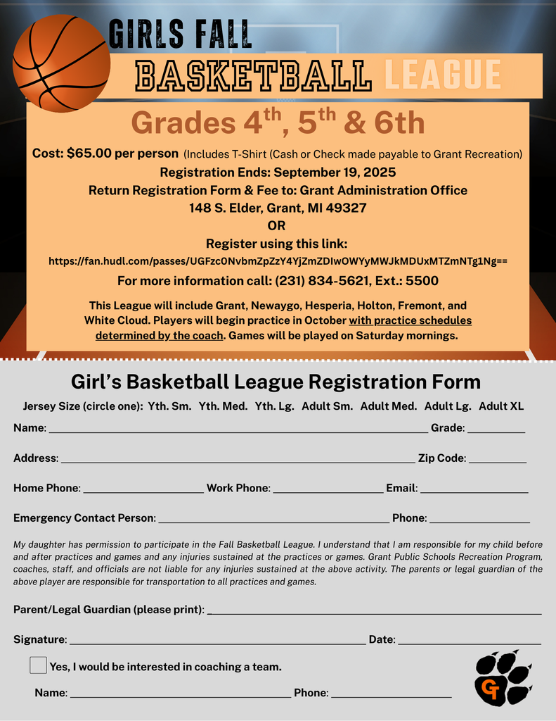 Girls Fall Basketball League 