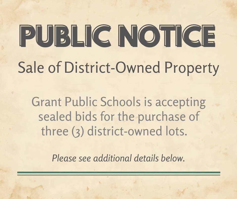 Public Notice of Sale of District-Owned Property