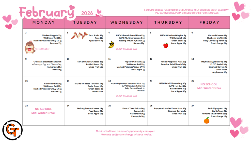 February Lunch Menu