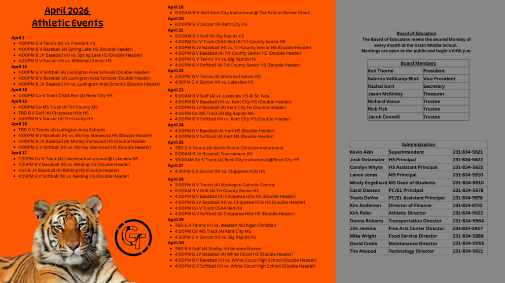 April Athletic Events