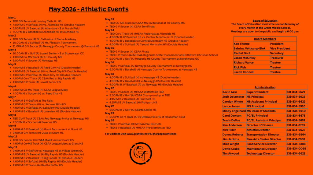 May Athletic Events
