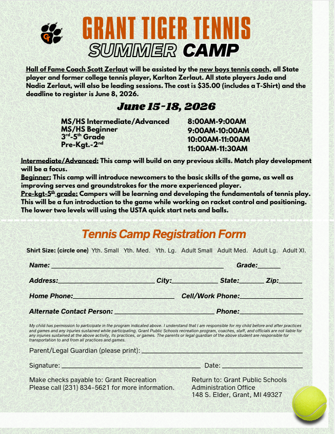 Tennis Camp 2026