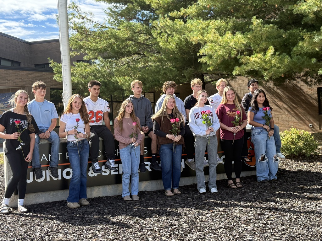 Photograph of the 2026 Homecoming Court: Freshman Representatives are Harlow Smith and Seth McKinlay Sophomores: Isabella Sullivan and Oscar Couturier Juniors: Emma Beight and Evan Chesebro Seniors: Allison Sutton and Gage Rasch. Jaily Guerra-Magana and Josh Mendez Castillo. Rachel Deur and Kohen Obenauf. Madisyn Campbell and Jacob Gates.