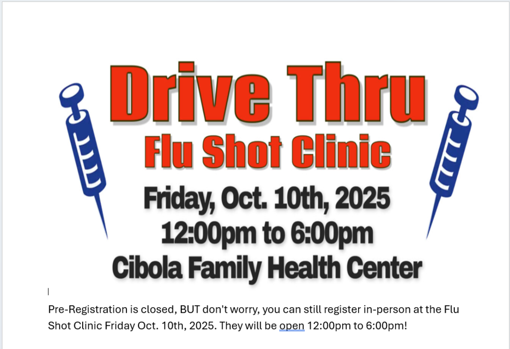 Drive Thru flu shot clinic flyer