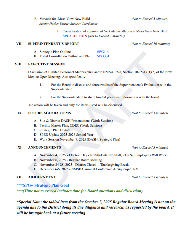 Agenda Oct 21, 2025