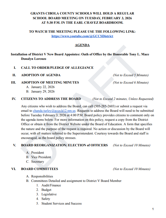 Agenda February 3, 2026