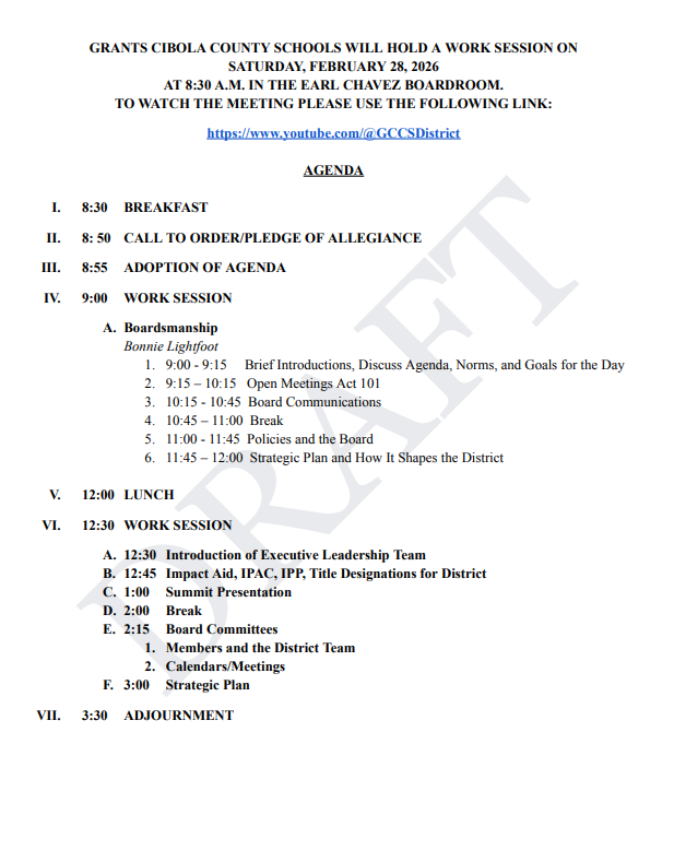 Agenda February 28, 2026