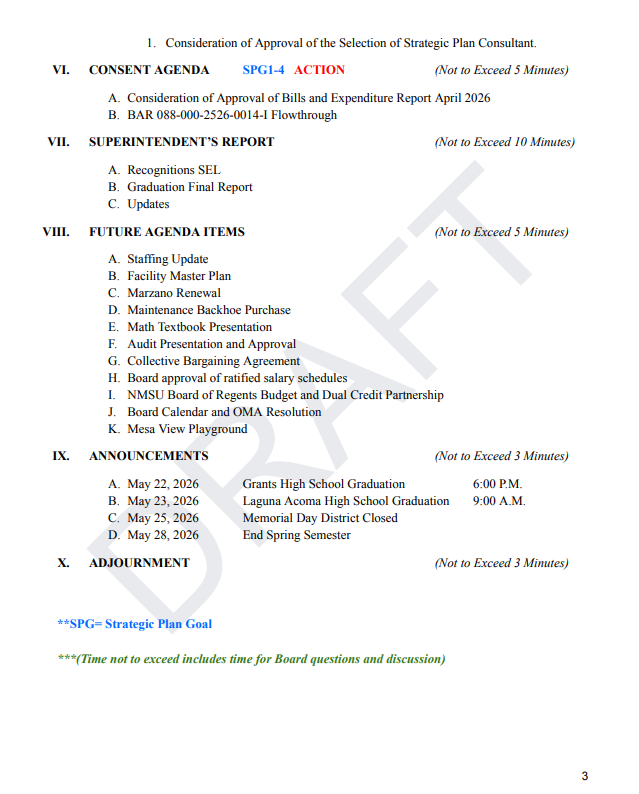 Agenda May 19, 2026