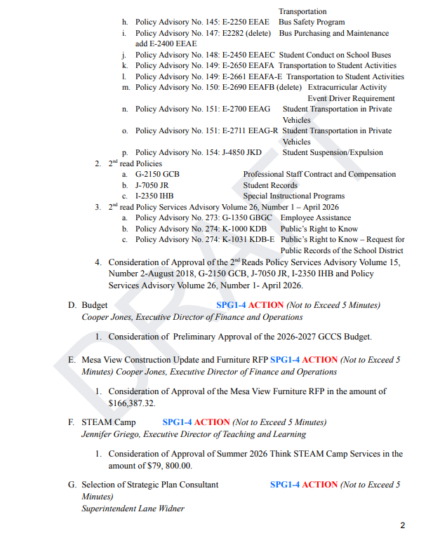 Agenda May 19, 2026