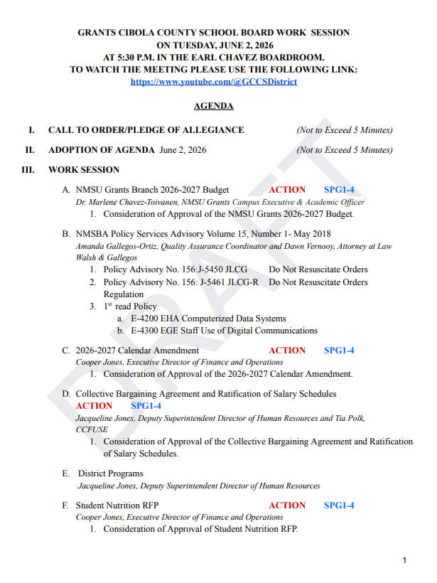 Agenda June 2, 2026