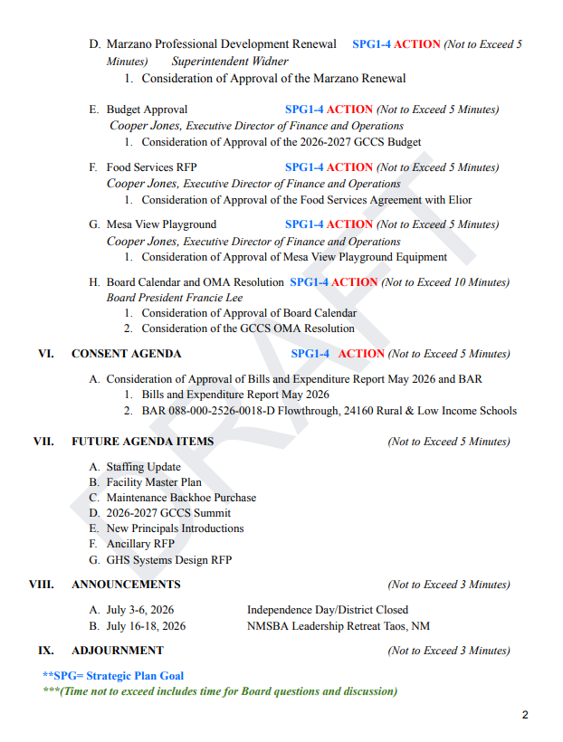 Agenda June 16, 2026