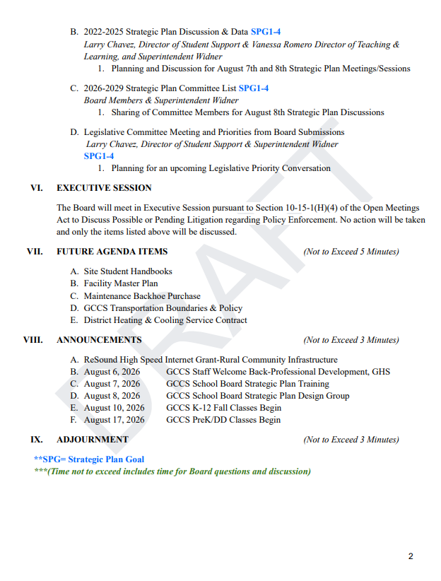 Draft Agenda August 4, 2026