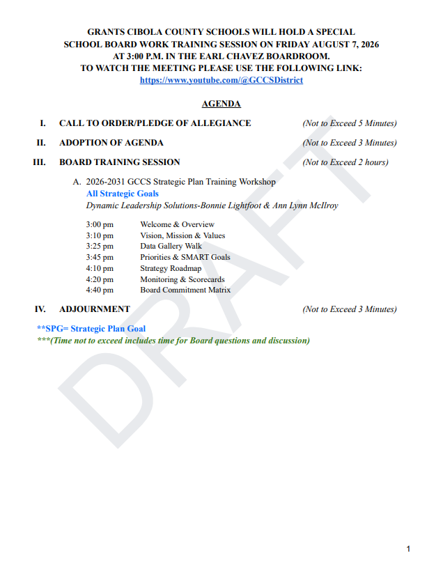 Agenda August 7, 2026