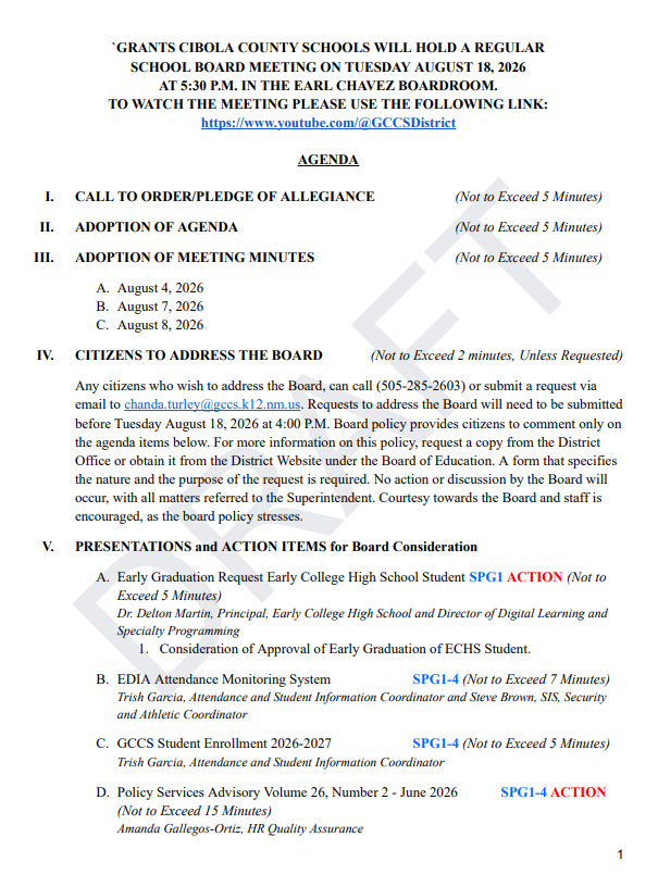 Agenda Aug 18