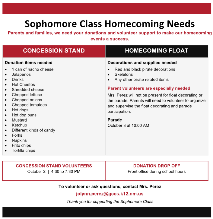 Sophomore Class Flyer