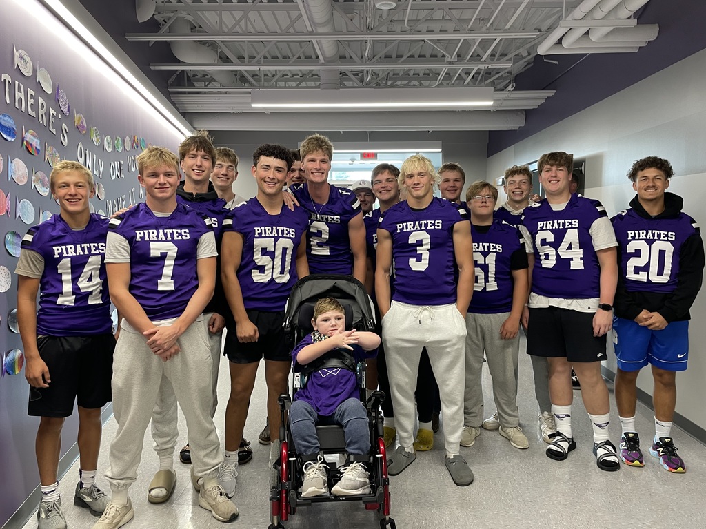 Varsity Pirate football players teamed up with elementary students for the Kick Off to Reading event!