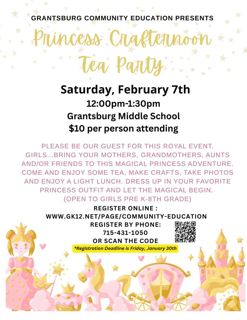 Princess Tea (2026) Flyer with schedule