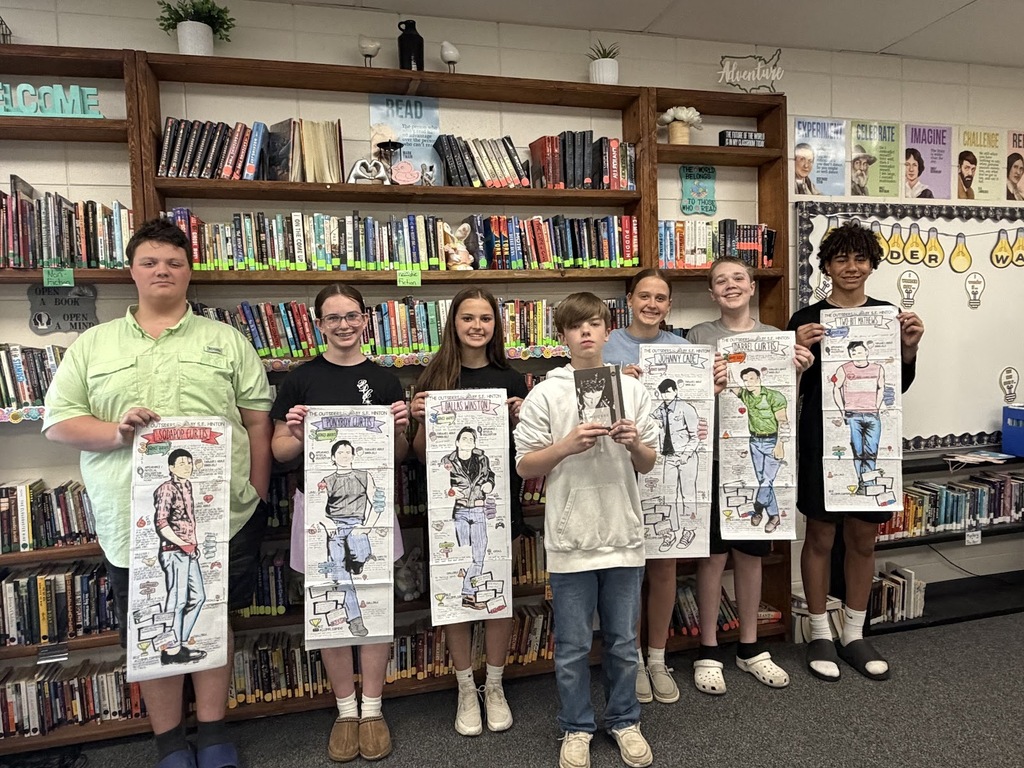 photo of grade 8 outsiders caricautres of favorite characters