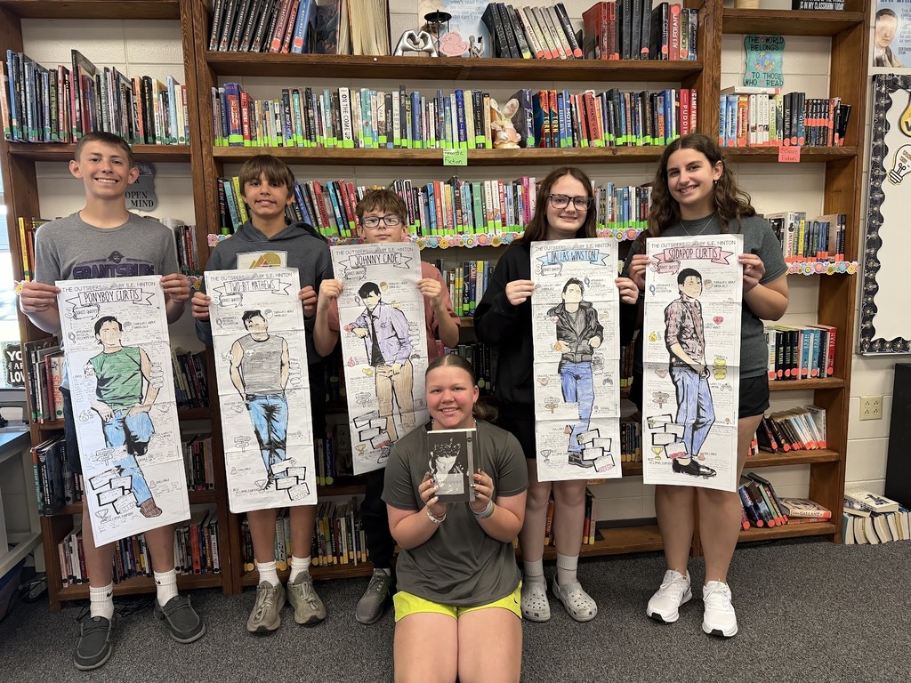 photo of grade 8 outsiders caricautres of favorite characters