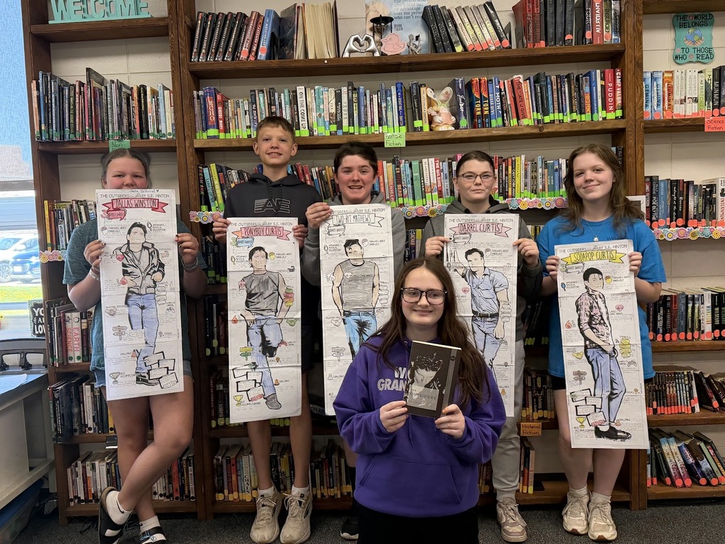photo of grade 8 outsiders caricautres of favorite characters