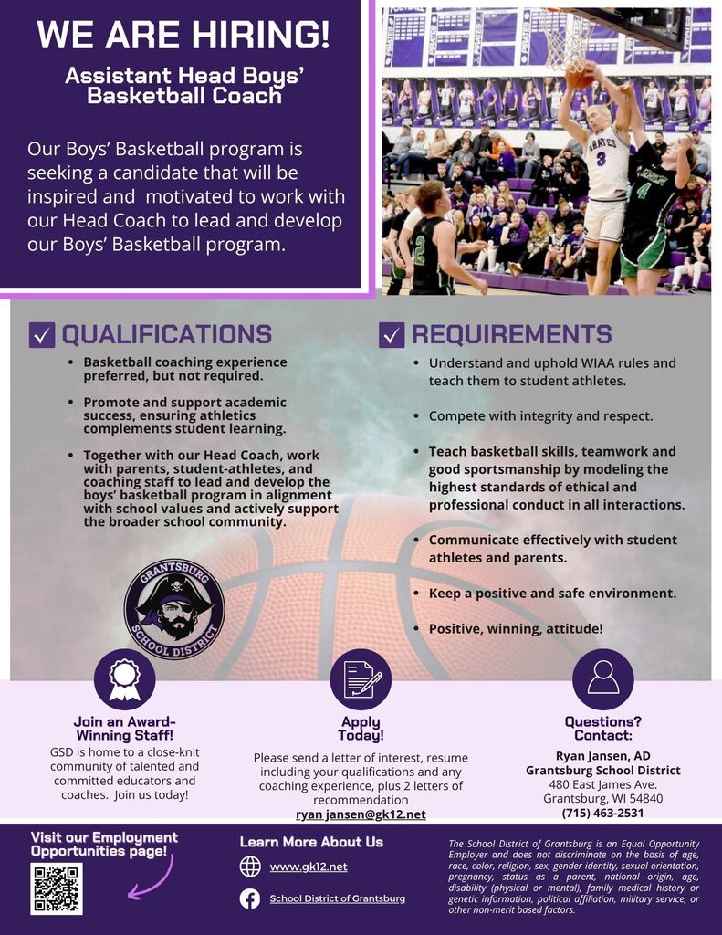 Assistant Boy's Basketball Coach employment posting