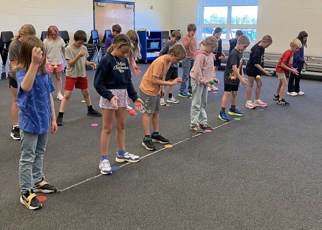 Grade 4 students learn rhythm in motion photo.