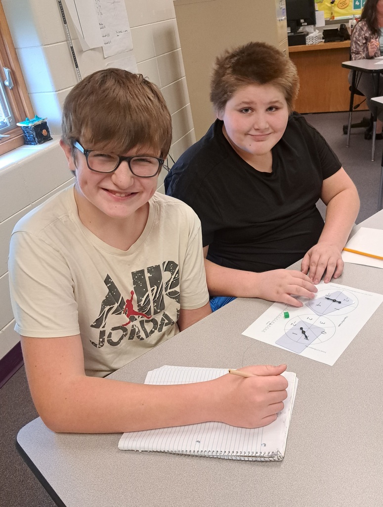 Students playing math games.