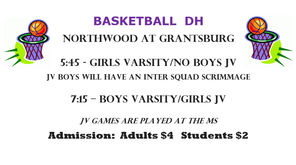 Basketball DH Grantsburg vs. Northwood