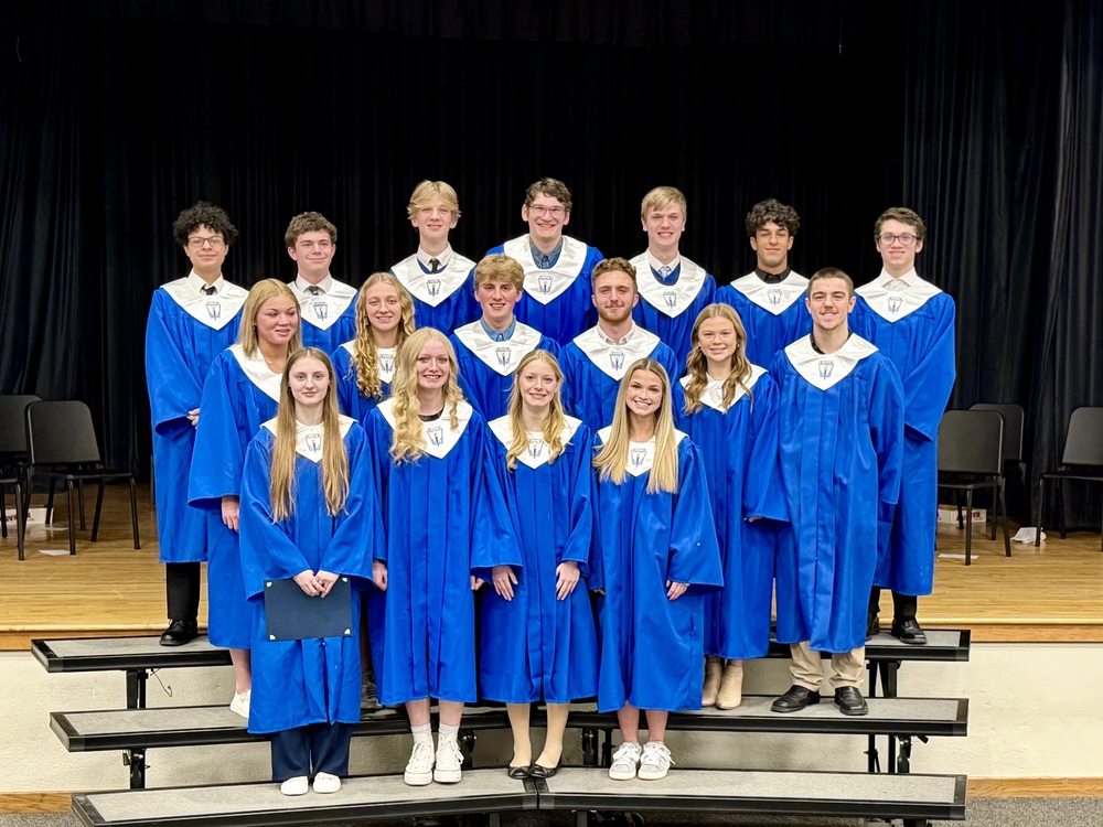 national honor society induction at granville csd - an image of those words over a blurred out picture of granville jr/sr high