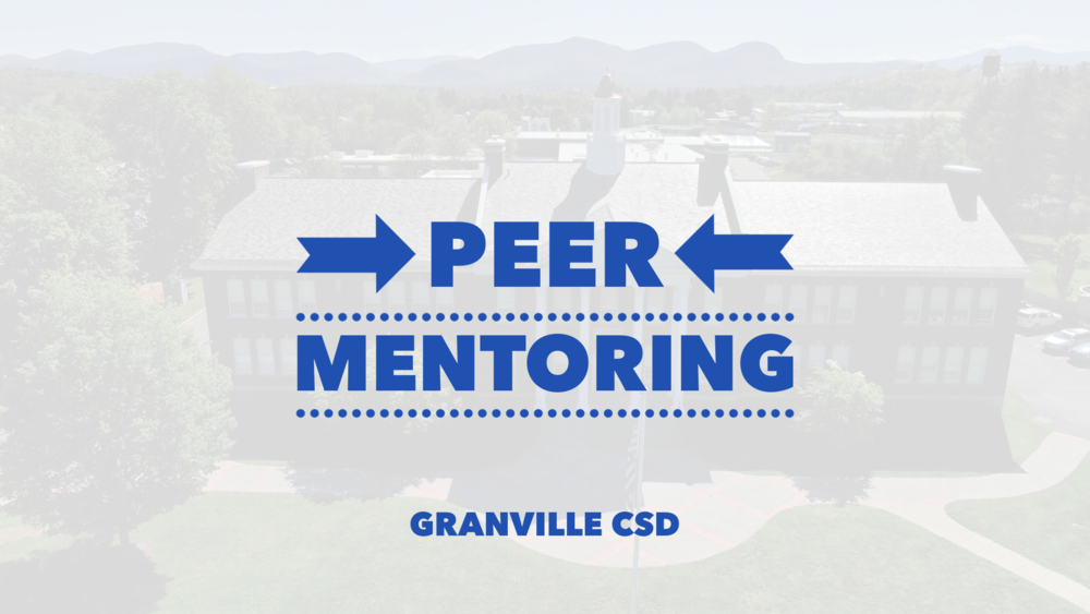peer mentoring at granville csd.org over a blurred image of the granville jr/sr high