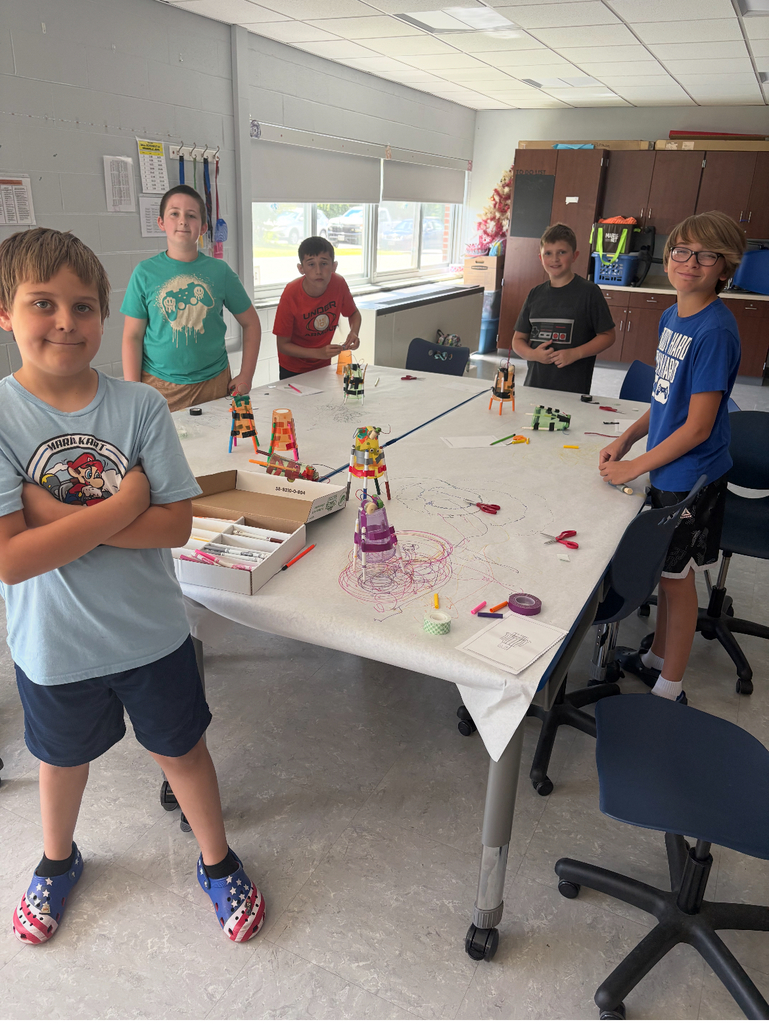 These boys are having fun learning about science and building robots! Picture of five boys taking part of a free program at Granville CSD Elementary