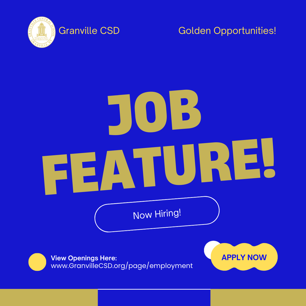 We're Hiring a Deputy Treasurer with Accounts Payable experience! Details are on https://www.granvillecsd.org/page/employment