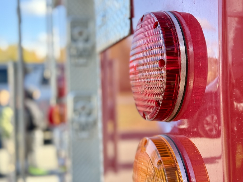 image of a red tail light on a fire truck