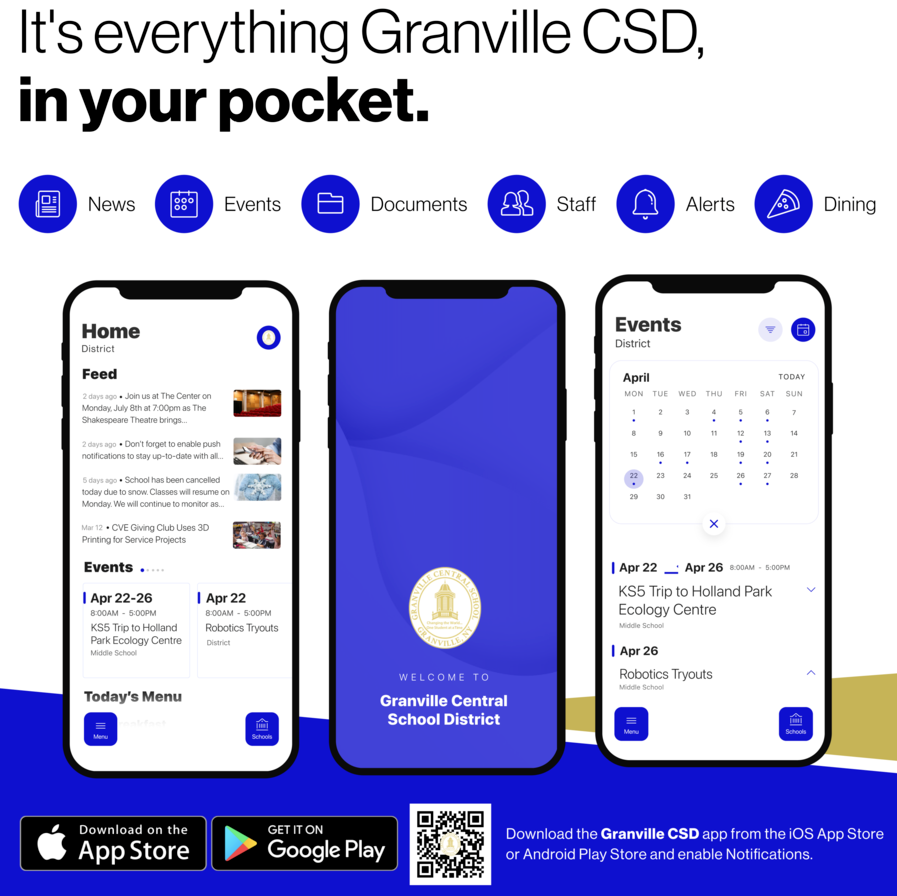 download the granville csd app in any app store