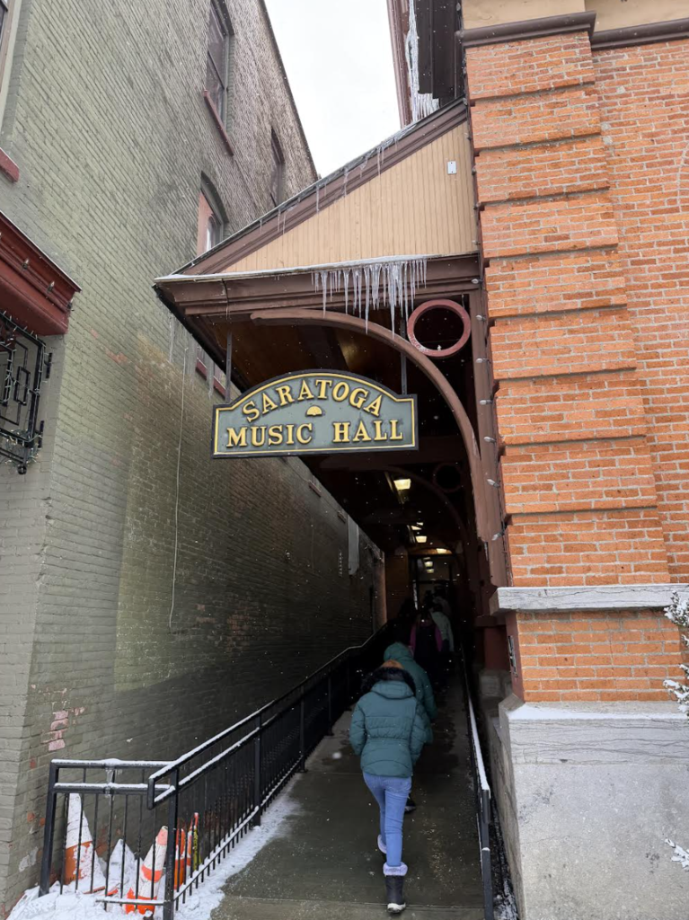 Students entering Saratoga Music Hall