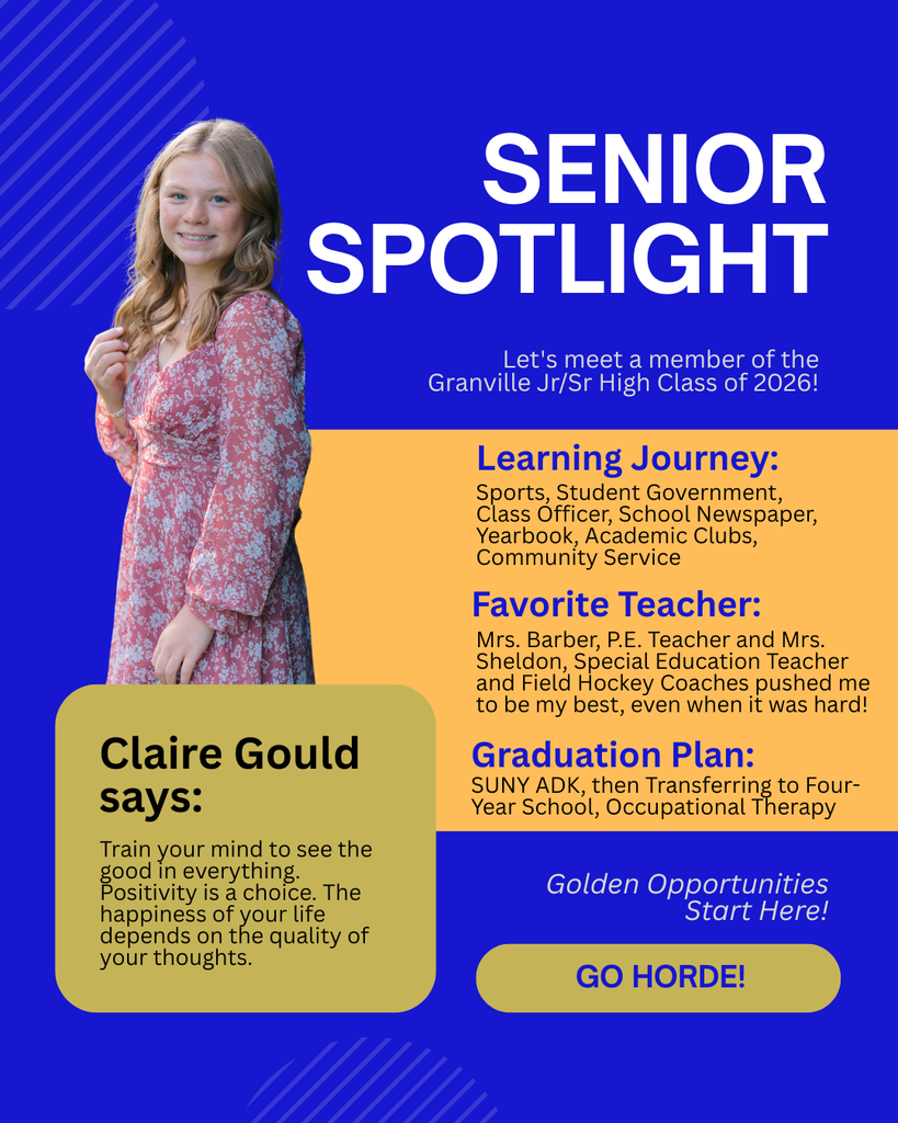 Claire Gould is heading to SUNY ADK!