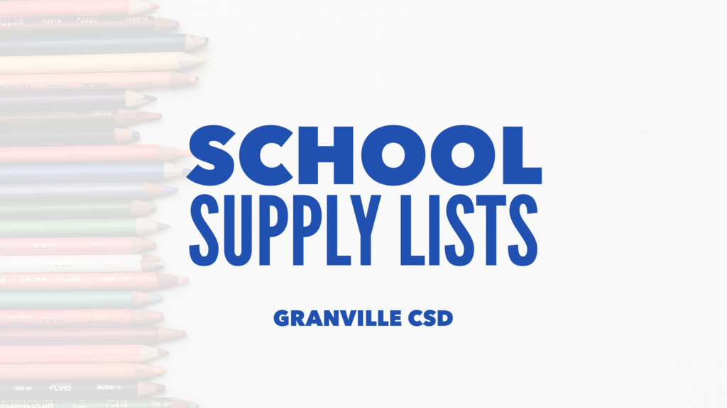 School Supplies List from Granville CSD