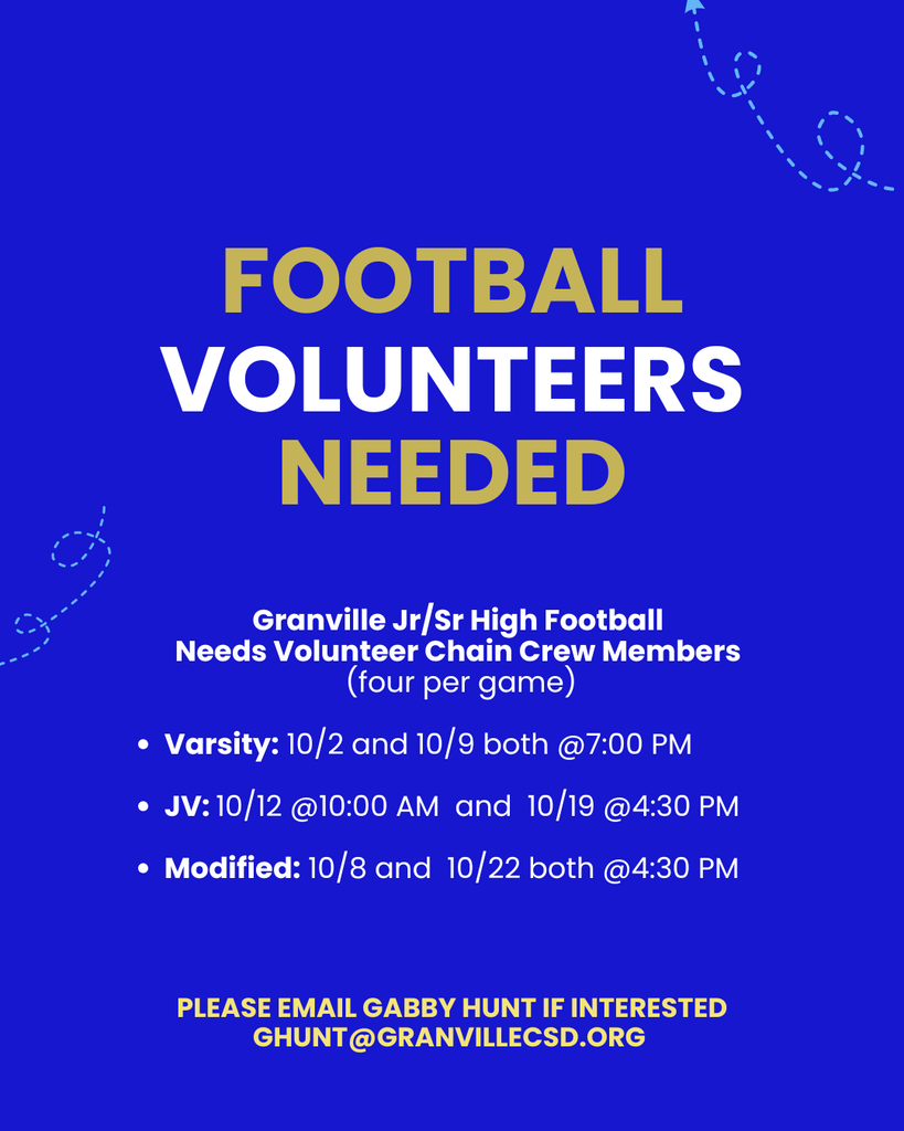 Football Volunteers needed for chain crew - details in caption of the post