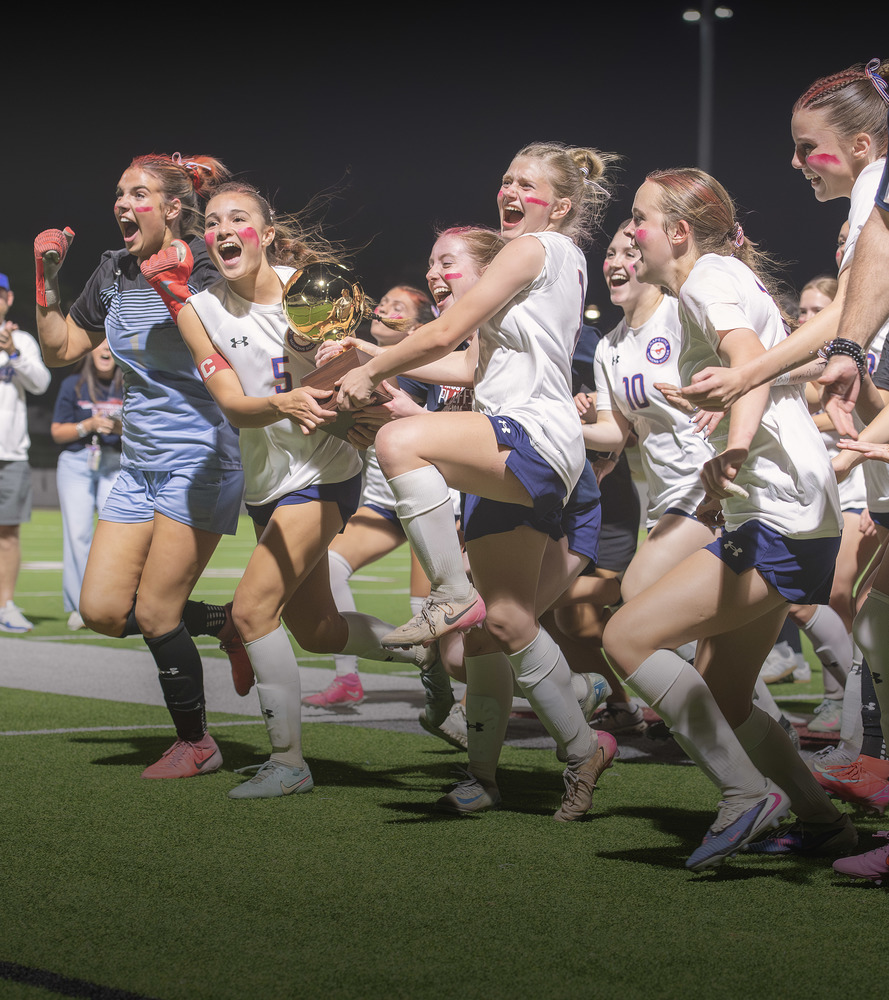 Grapevine Girls Soccer Team Celebrating With Regional Title