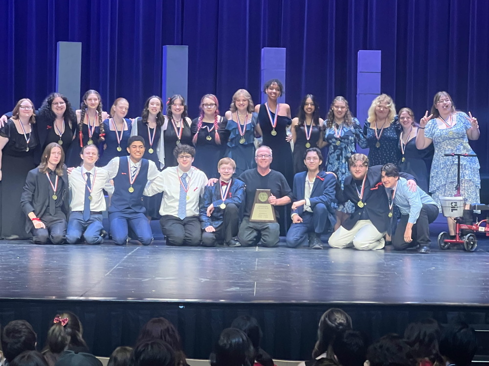 Collegiate Academy One-Act Play Team Celebrating At Area Competition 