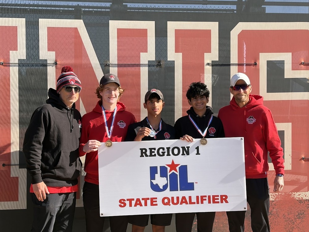 CHHS Tennis Players Posing with Regional medals