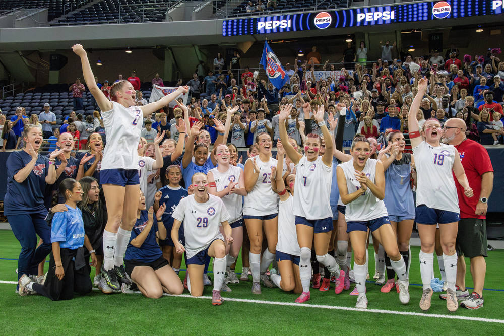 Grapevine High School Girls Soccer Celebrating State Semifinals win