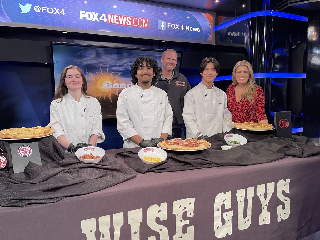 CTE winning pizza creators at Fox 4's Good Day show