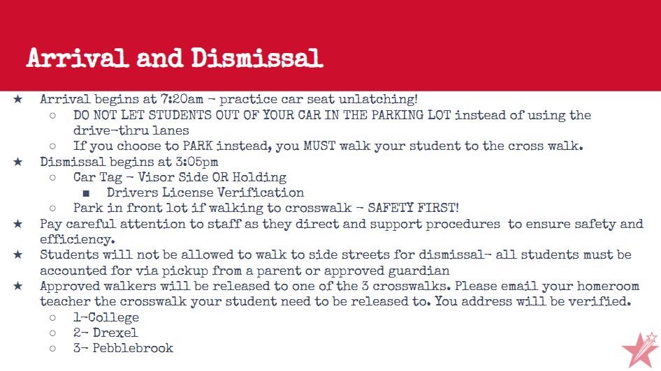 arrival & dismissal