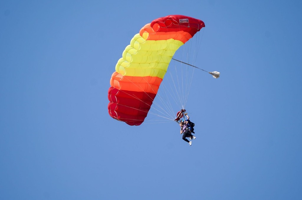 Two iUniversity Prep teachers skydiving