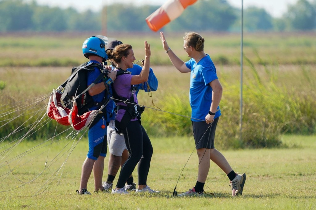 Two iUniversity Prep teachers skydiving