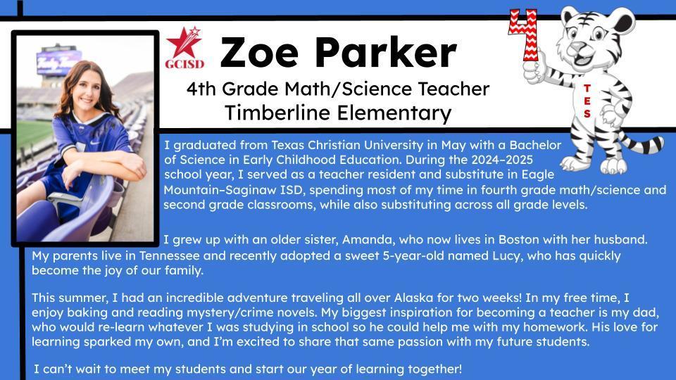 Zoe Parker - Includes a bio and photo