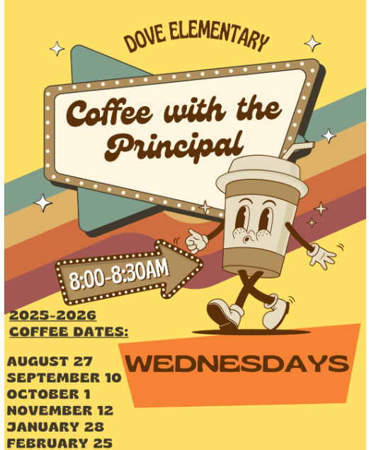 Coffee with the Principal 8-8:30 August 27
