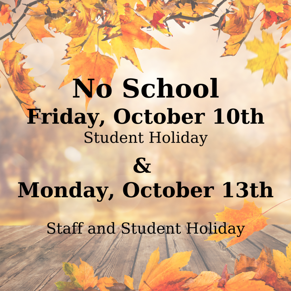 No School Monday, October 14th