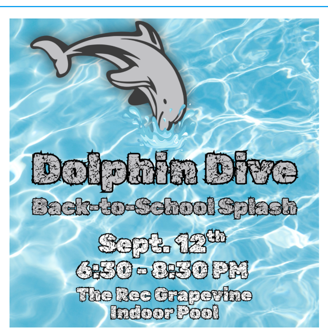 Dolphin Dive September 12 6:30 at Grapevine Rec